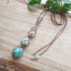 Amazonite & Clear Quartz Macrame Necklace