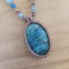 Shattuckite Macrame Necklace - Tan - Image 2