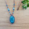 Shattuckite Macrame Necklace - Tan