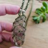 Smoky Quartz Point Macrame Necklace - Green - Image 2