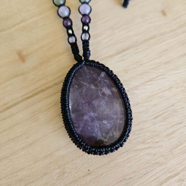 Amethyst Clarity & Harmony Sensory Necklace - Black - Image 2