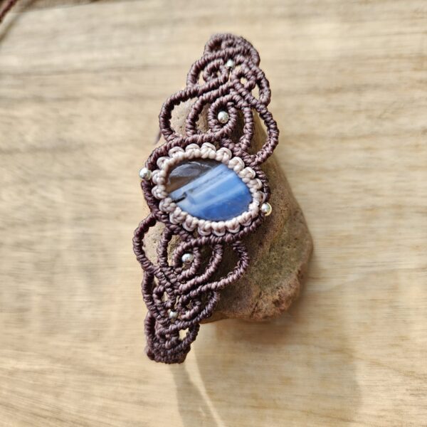 Blue Opal Cuff Bracelet - Matte Brown - Image 2