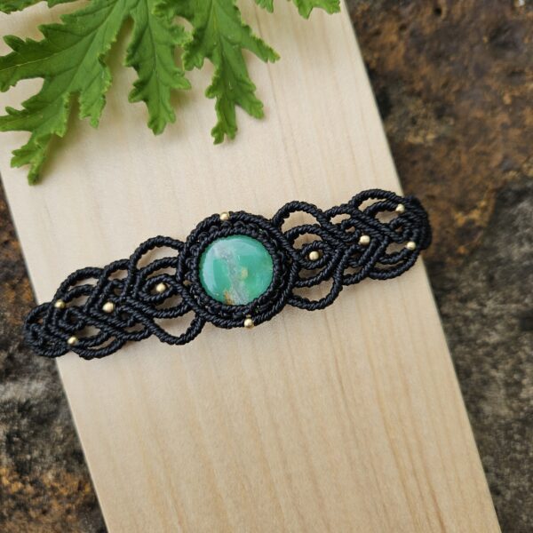 Chrysoprase Cuff Bracelet - Black